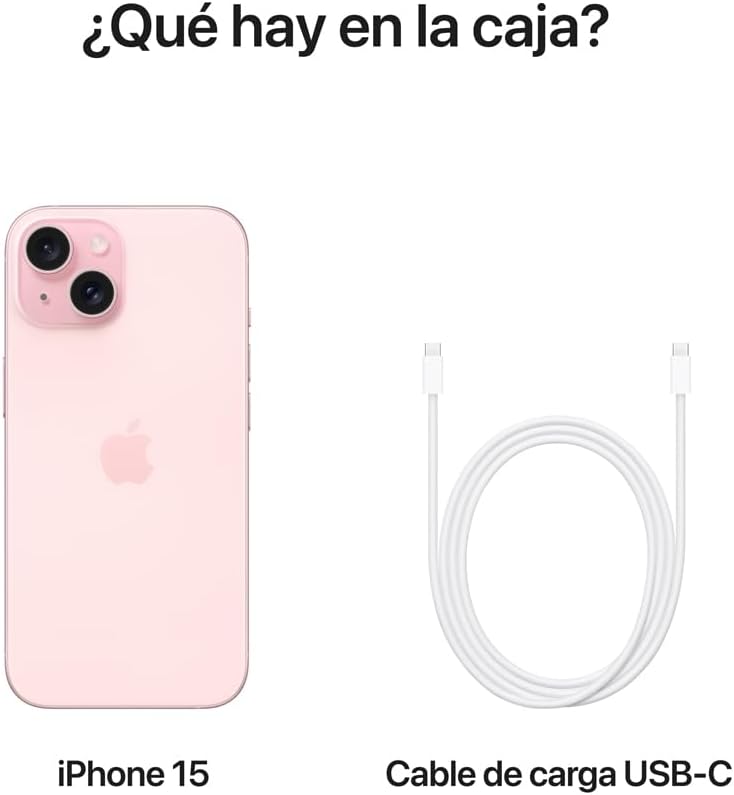 iPhone 15, 128GB, Rosa (Nuevo)