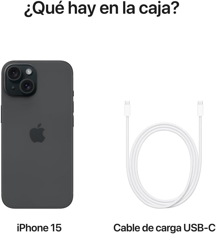 iPhone 15, 128GB, Negro (Nuevo)